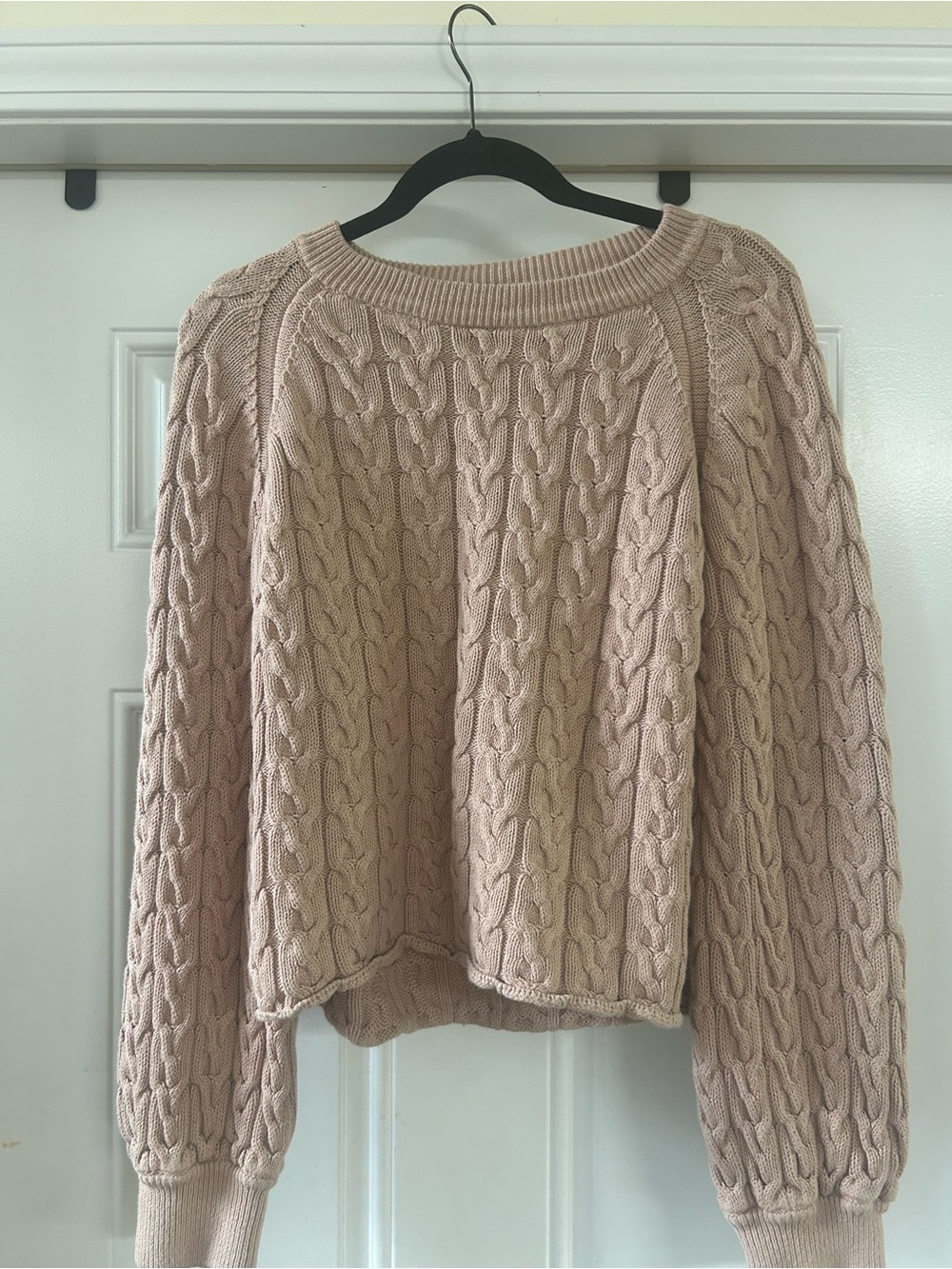 J Crew Cozy Cable Knit Women’s Sweater - Blush